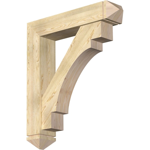 Ekena Millwork Merced Arts and Crafts Rough Sawn Bracket w/ Offset Brace, Douglas Fir, 8"W x 38"D x 44"H BKT0806X38X44MRC03RDF - main